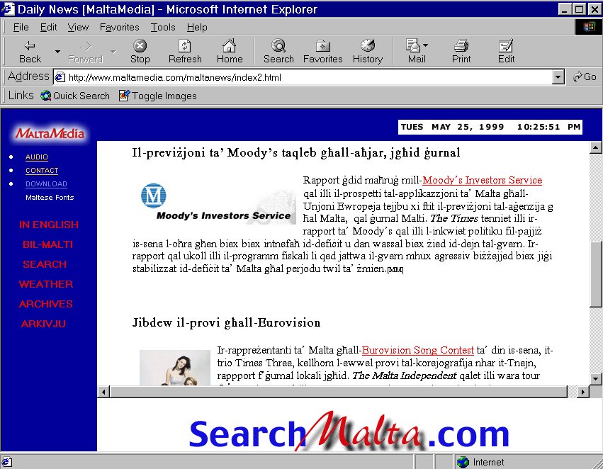MaltaMedia News 25 May 1999